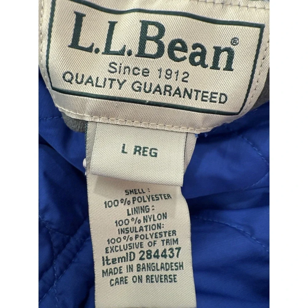 LL BEAN Women's Blue Turquoise LIGHTWEIGHT QUILTED Insulated REVERSIBLE VEST L